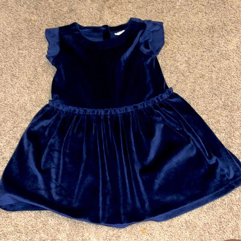 Navy suede dress
